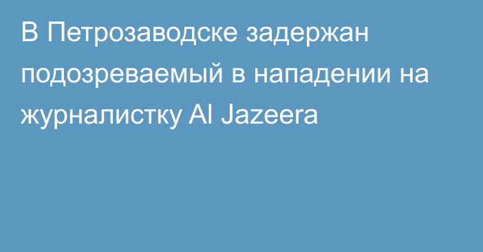 В Петрозаводске задержан подозреваемый в нападении на журналистку Al Jazeera