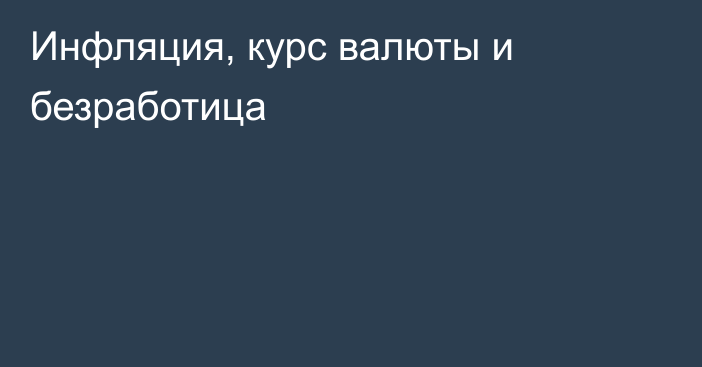 Инфляция, курс валюты и безработица