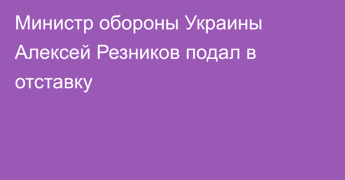 Министр обороны Украины Алексей Резников подал в отставку