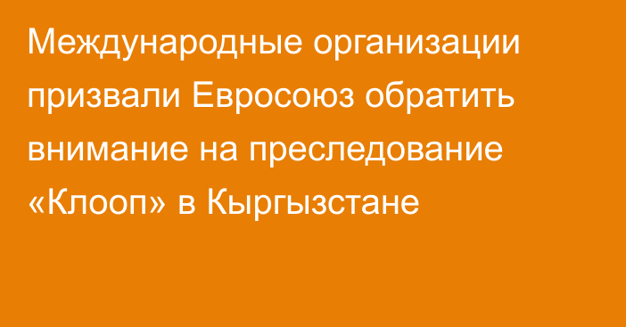 Международные организации призвали Евросоюз обратить внимание на преследование «Клооп» в Кыргызстане