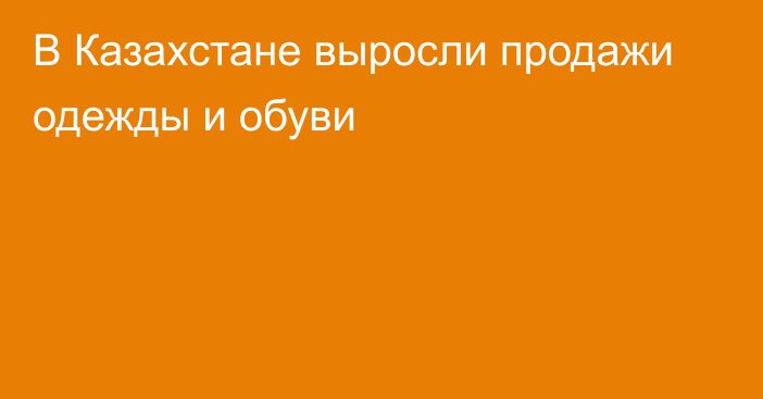 В Казахстане выросли продажи одежды и обуви