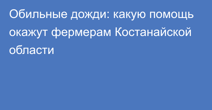 Обильные дожди: какую помощь окажут фермерам Костанайской области