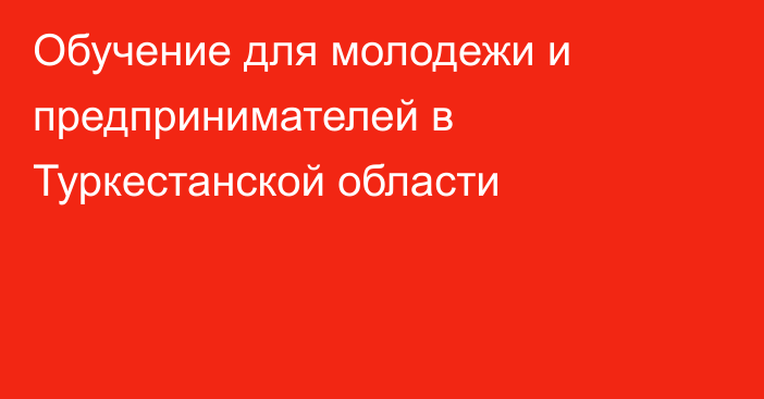 Обучение для молодежи и предпринимателей в Туркестанской области