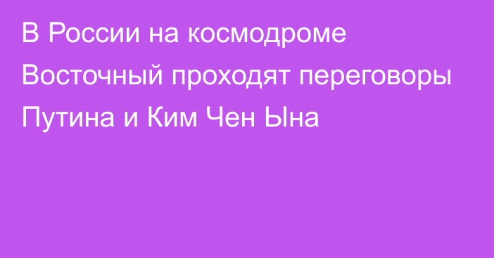 В России на космодроме Восточный проходят переговоры Путина и Ким Чен Ына