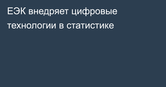 ЕЭК внедряет цифровые технологии в статистике