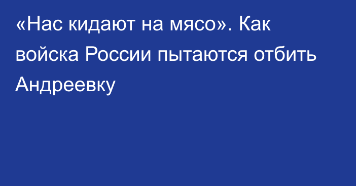 «Нас кидают на мясо». Как войска России пытаются отбить Андреевку