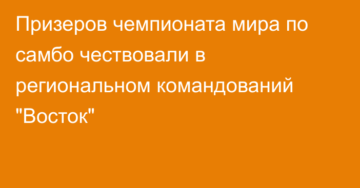 Призеров чемпионата мира по самбо чествовали в региональном командований 