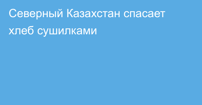 Северный Казахстан спасает хлеб сушилками