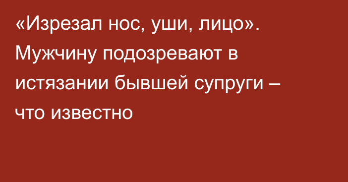 «Изрезал нос, уши, лицо». Мужчину подозревают в истязании бывшей супруги – что известно