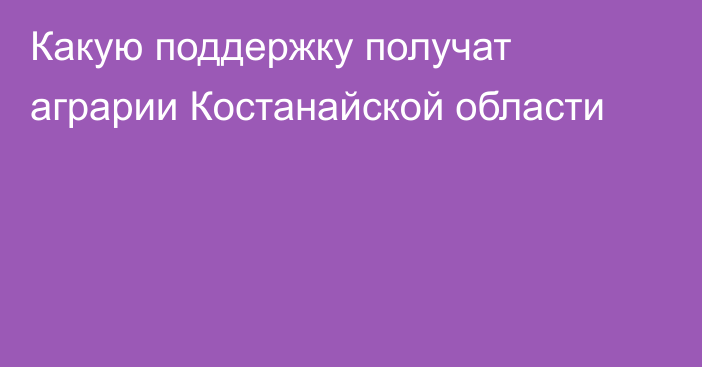 Какую поддержку получат аграрии Костанайской области