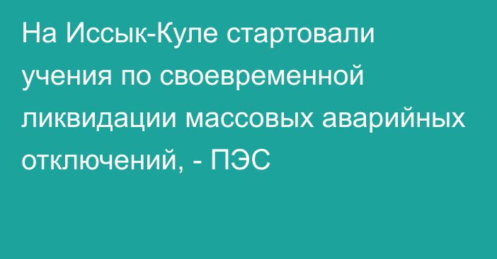 На Иссык-Куле стартовали учения по своевременной ликвидации массовых аварийных отключений, - ПЭС