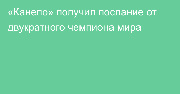 «Канело» получил послание от двукратного чемпиона мира