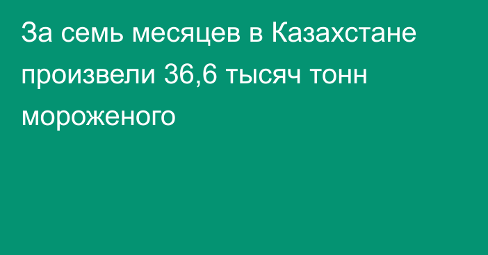 За семь месяцев в Казахстане произвели 36,6 тысяч тонн мороженого