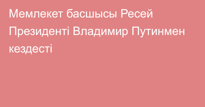 Мемлекет басшысы Ресей Президенті Владимир Путинмен кездесті