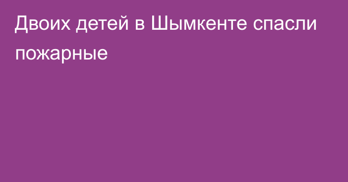 Двоих детей в Шымкенте спасли пожарные