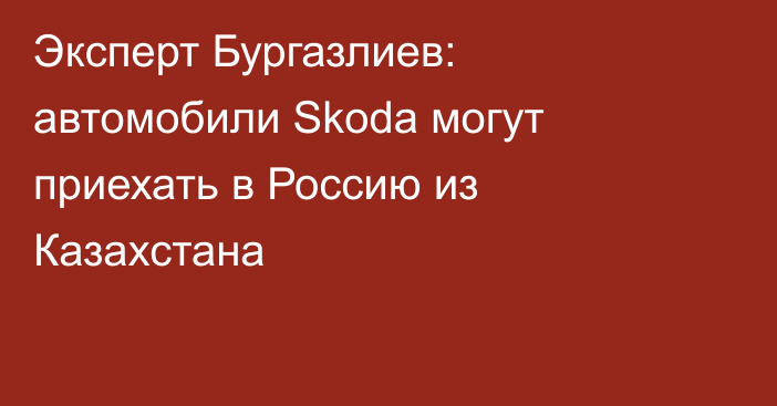 Эксперт Бургазлиев: автомобили Skoda могут приехать в Россию из Казахстана