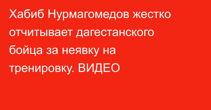 Хабиб Нурмагомедов жестко отчитывает дагестанского бойца за неявку на тренировку. ВИДЕО