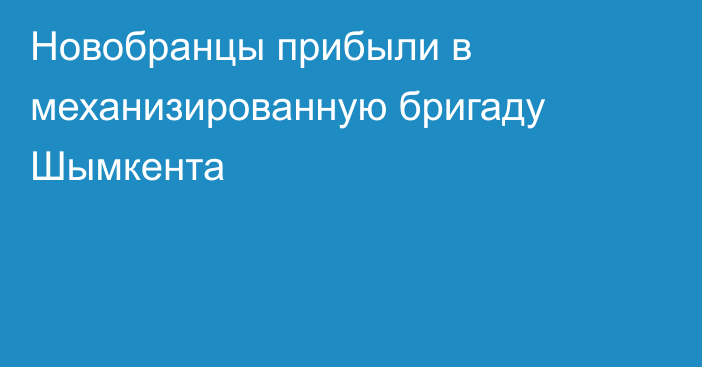 Новобранцы прибыли в механизированную бригаду Шымкента