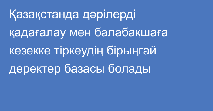 Қазақстанда дәрілерді қадағалау мен балабақшаға кезекке тіркеудің бірыңғай деректер базасы болады