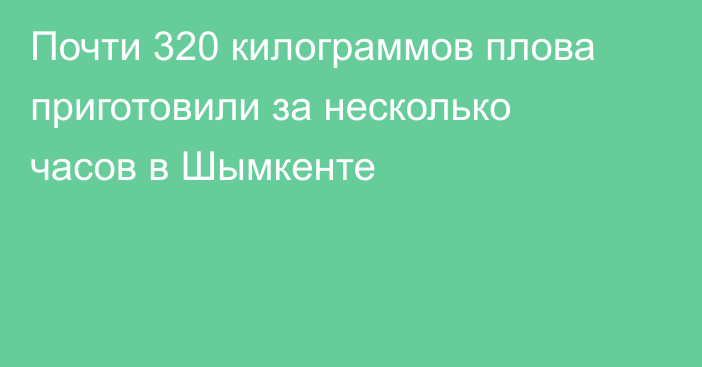 Почти 320 килограммов плова приготовили за несколько часов в Шымкенте