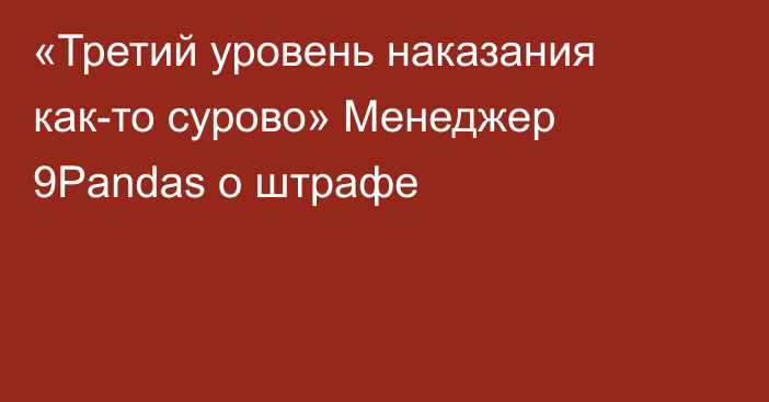 «Третий уровень наказания как-то сурово» Менеджер 9Pandas о штрафе