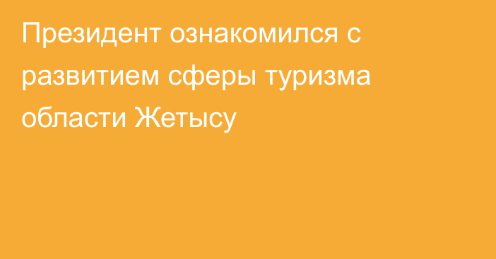 Президент ознакомился с развитием сферы туризма области Жетысу