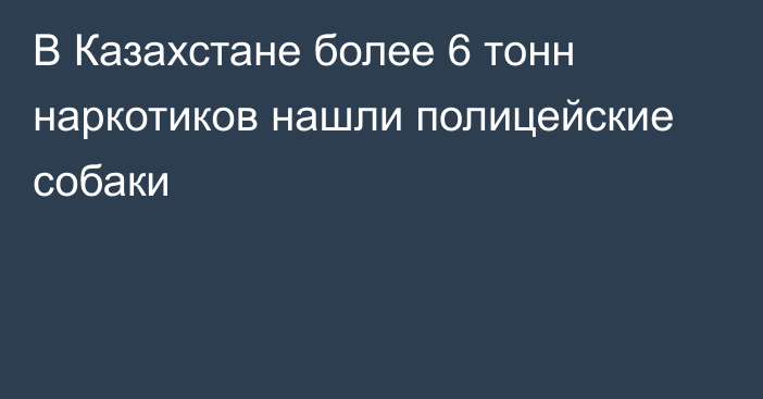 В Казахстане более 6 тонн наркотиков нашли полицейские собаки