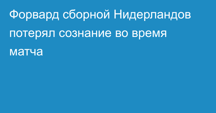 Форвард сборной Нидерландов потерял сознание во время матча