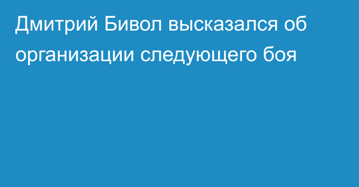 Дмитрий Бивол высказался об организации следующего боя