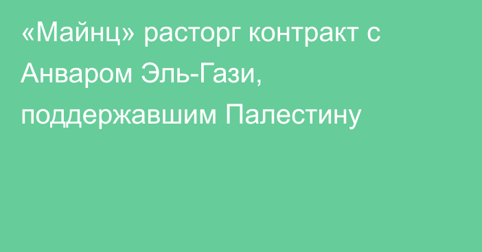 «Майнц» расторг контракт с Анваром Эль-Гази, поддержавшим Палестину