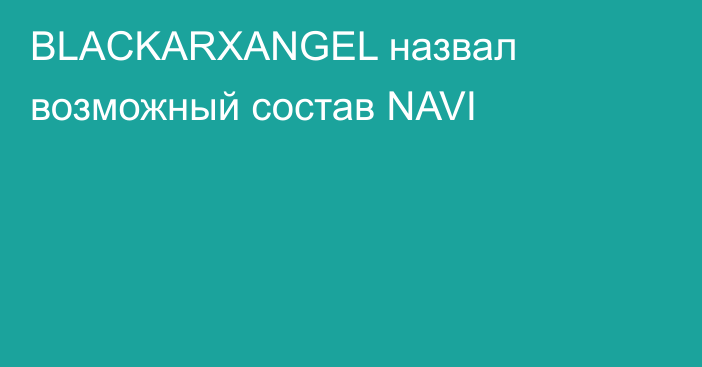 BLACKARXANGEL назвал возможный состав NAVI