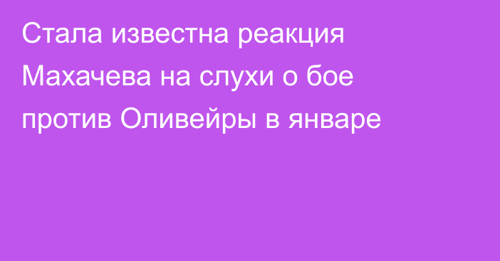 Стала известна реакция Махачева на слухи о бое против Оливейры в январе