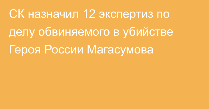 СК назначил 12 экспертиз по делу обвиняемого в убийстве Героя России Магасумова