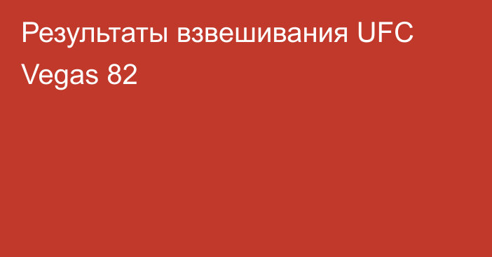 Результаты взвешивания UFC Vegas 82