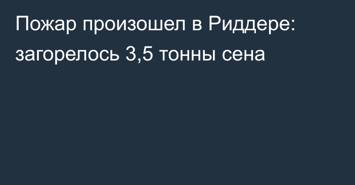 Пожар произошел в Риддере: загорелось 3,5 тонны сена