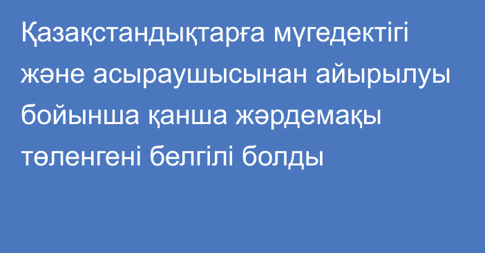 Қазақстандықтарға мүгедектігі және асыраушысынан айырылуы бойынша қанша жәрдемақы төленгені белгілі болды