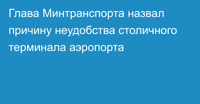 Глава Минтранспорта назвал причину неудобства столичного терминала аэропорта