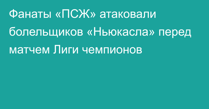 Фанаты «ПСЖ» атаковали болельщиков «Ньюкасла» перед матчем Лиги чемпионов