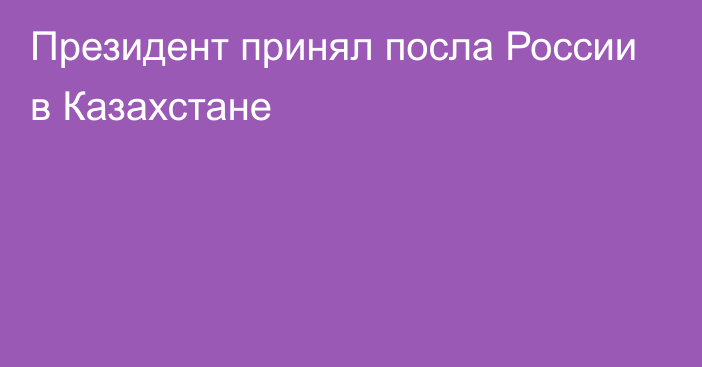 Президент принял посла России в Казахстане