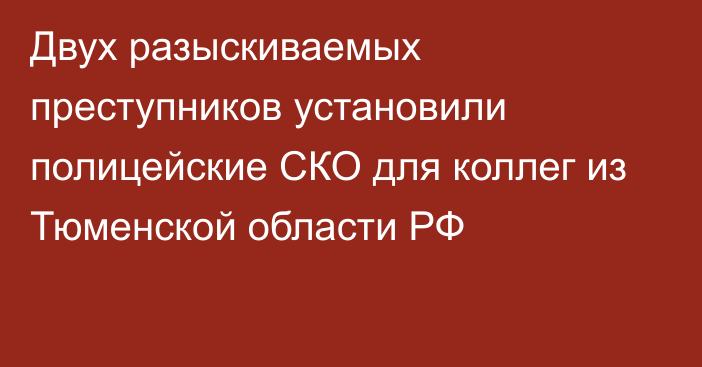 Двух разыскиваемых преступников установили полицейские СКО для коллег из Тюменской области РФ