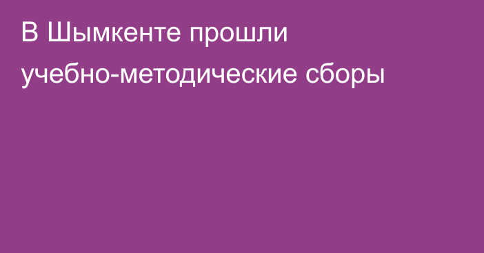 В Шымкенте прошли учебно-методические сборы