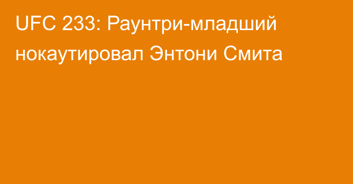 UFC 233: Раунтри-младший нокаутировал Энтони Смита