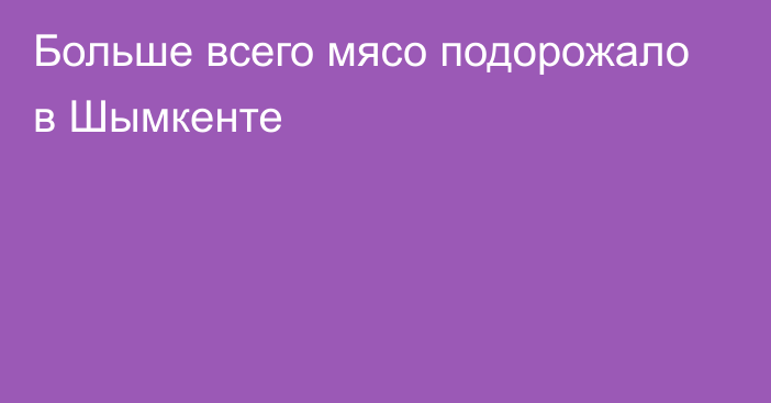 Больше всего мясо подорожало в Шымкенте