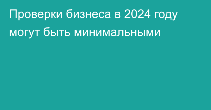 Проверки бизнеса в 2024 году могут быть минимальными