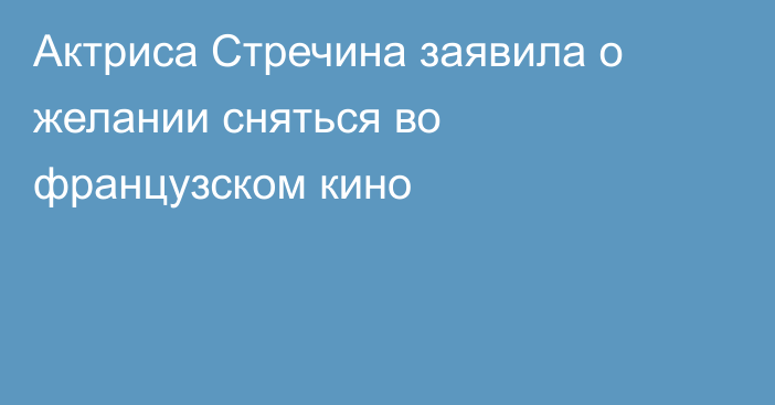 Актриса Стречина заявила о желании сняться во французском кино