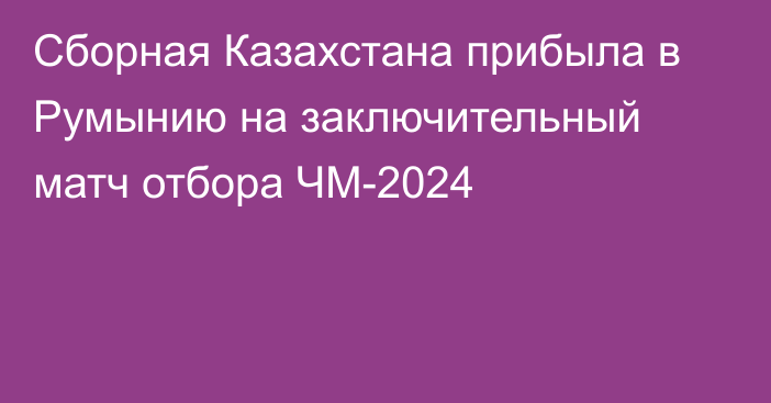 Сборная Казахстана прибыла в Румынию на заключительный матч отбора ЧМ-2024