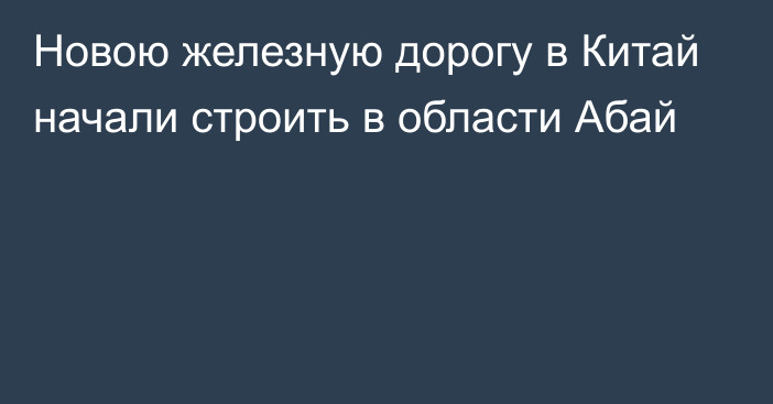 Новою железную дорогу в Китай начали строить в области Абай