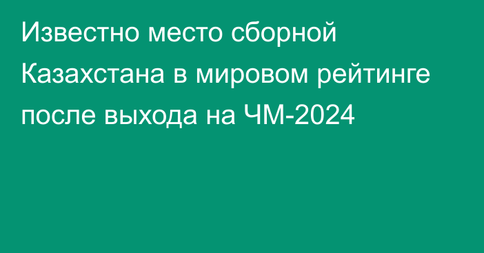 Известно место сборной Казахстана в мировом рейтинге после выхода на ЧМ-2024