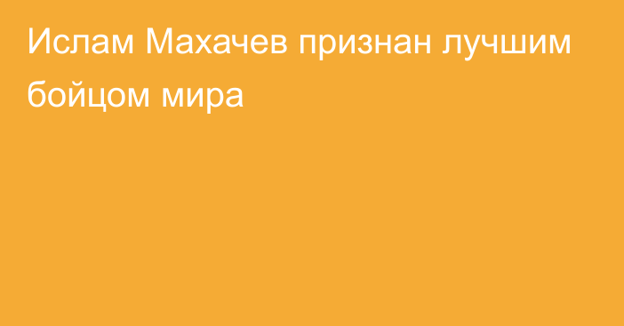 Ислам Махачев признан лучшим бойцом мира