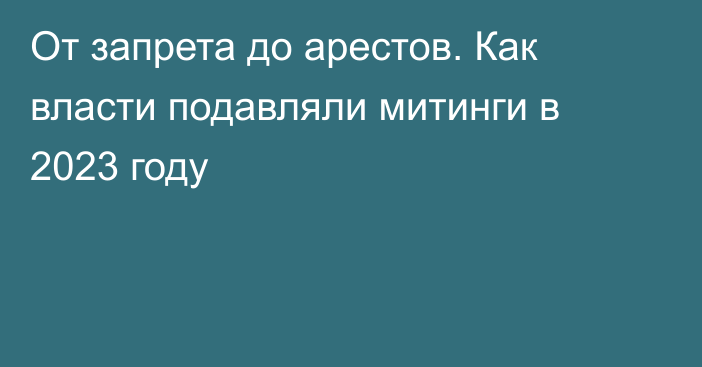 От запрета до арестов. Как власти подавляли митинги в 2023 году